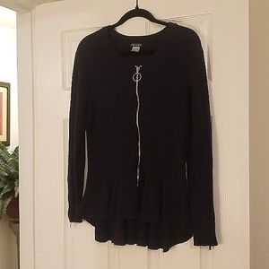 Blue long zip up sweater